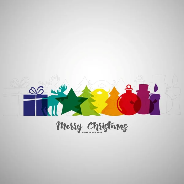 Feliz tarjeta de felicitación de Navidad — Vector de stock