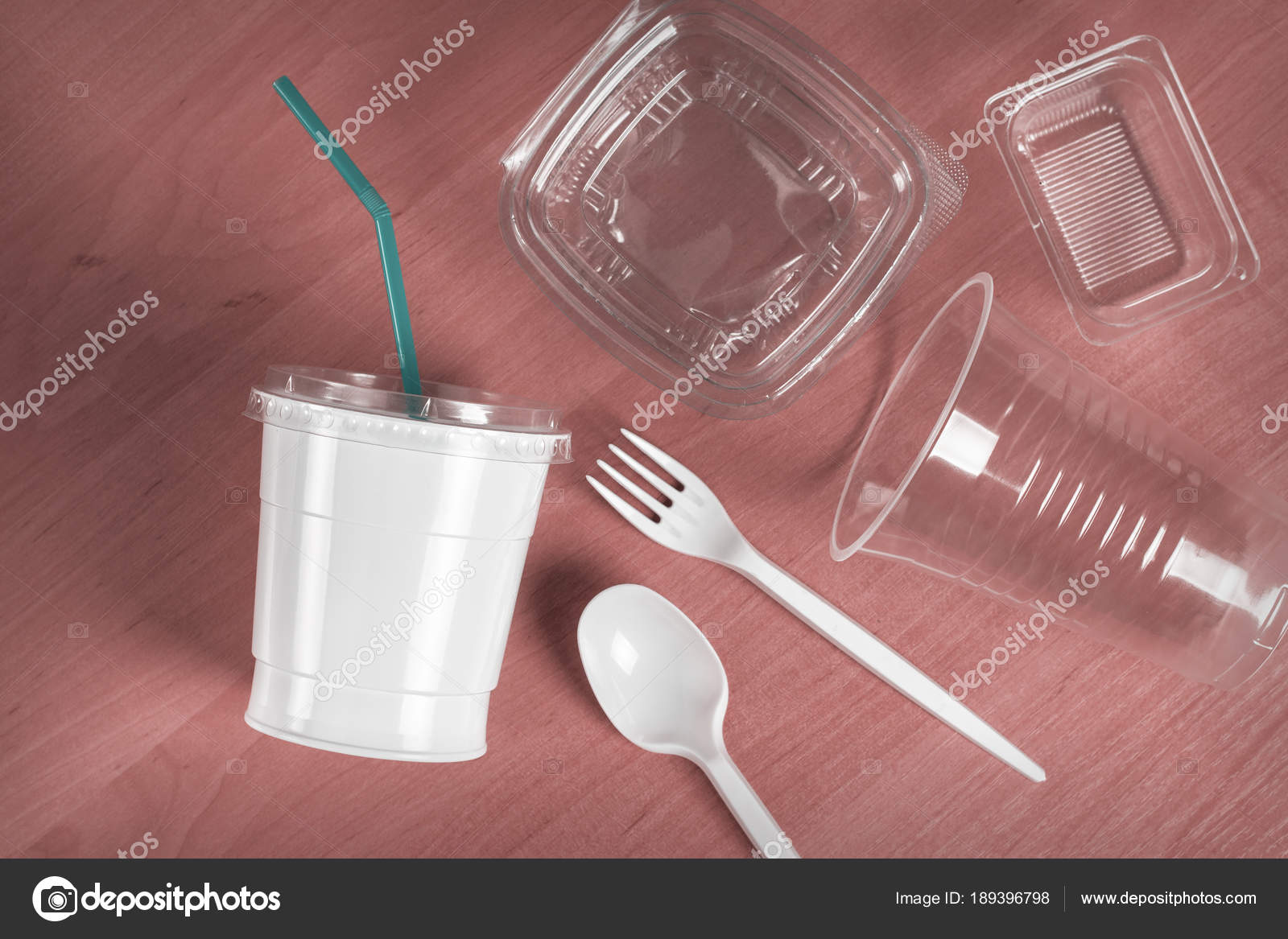 Cutlery made of disposable plastic — Stock Photo © SerPhoto 189396798