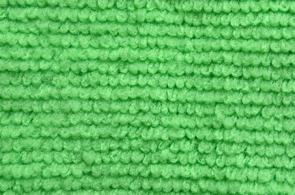 绿色天然毛绒毛巾布土耳其浴 沙滩巾 质感面料宏背景特写纹理 — 图库照片