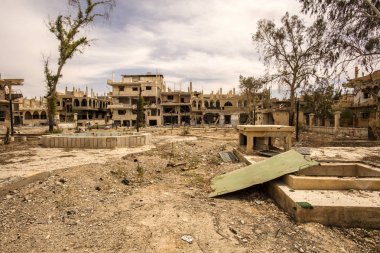 Town near Palmyra in Syria clipart