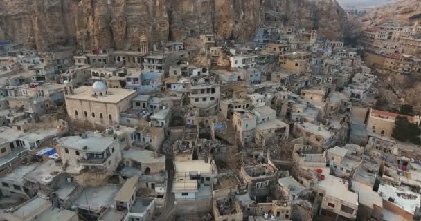 Village Maaloula Mountains Syria 2017 — Stock Video