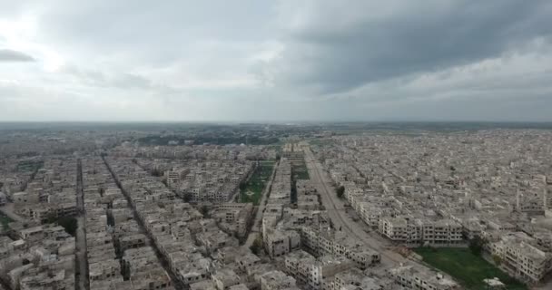 Drone Filmado Sobre Cidade Homs Síria — Vídeo de Stock