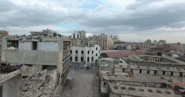 Drone Filmado Sobre Cidade Homs Síria — Vídeo de Stock