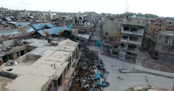 Drone Знятий Над Міста Хомс Сирії — стокове відео