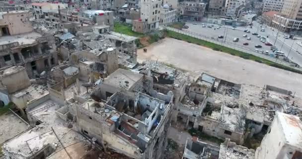 Drone Знятий Над Міста Хомс Сирії — стокове відео