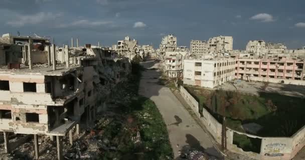 Drone Filmado Sobre Cidade Homs Síria — Vídeo de Stock