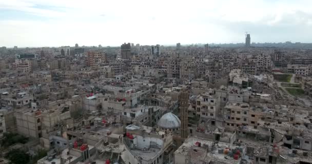 Drone Filmado Sobre Cidade Homs Síria — Vídeo de Stock