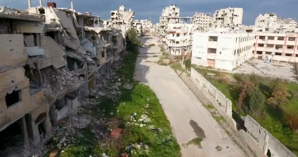 Dron Filmado Sobre Ciudad Homs Siria — Vídeo de stock