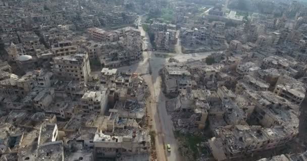 Een Drone Gefilmd Stad Homs Syrië — Stockvideo