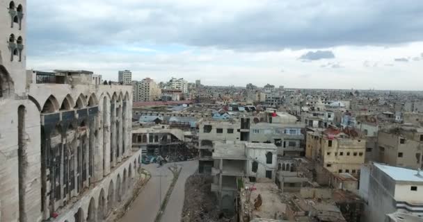 Drone Filmado Sobre Cidade Homs Síria — Vídeo de Stock