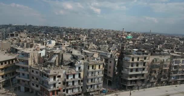 Drone Filmado Sobre Cidade Aleppo Síria — Vídeo de Stock