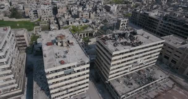 Drone Filmado Sobre Cidade Aleppo Síria — Vídeo de Stock
