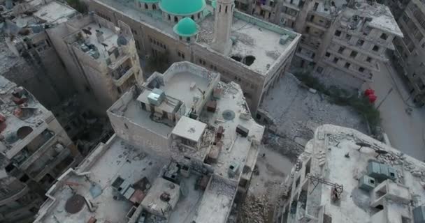 Dron Filmado Sobre Ciudad Alepo Siria — Vídeos de Stock