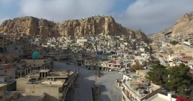 Köy Maaloula dağlar Suriye 2017