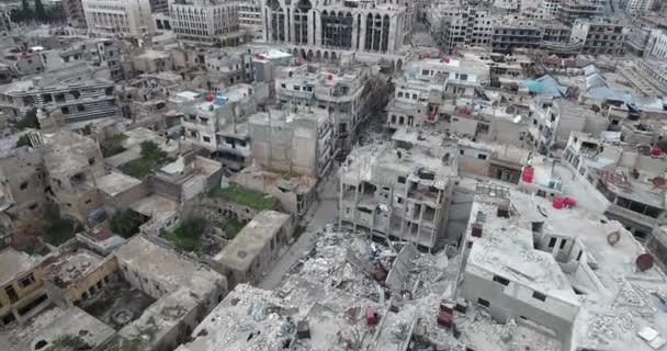 Una Fuga Drone Sulla Città Homs Siria — Video Stock