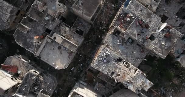 Droneflukt Byen Homs Syria – stockvideo