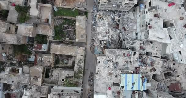 Vuelo Dron Sobre Ciudad Homs Siria — Vídeos de Stock