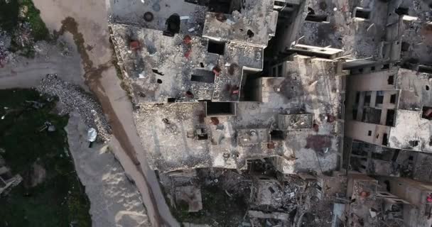 Bir Dron Homs Şehir Suriye Üzerinden Uçuş — Stok video