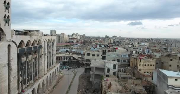 Lot Drone Nad Miasta Hims Syrii — Wideo stockowe
