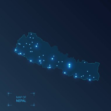 Şehirli Nepal haritası. 
