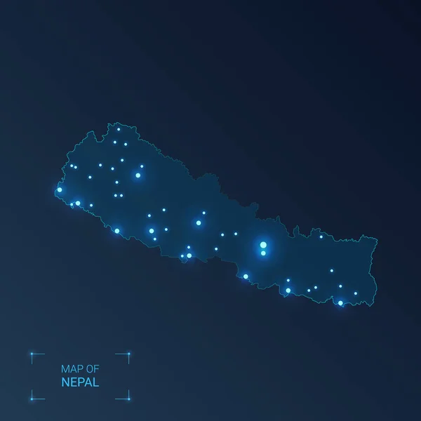 Şehirli Nepal haritası. — Stok Vektör
