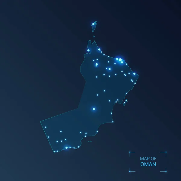 Oman carte avec les villes . — Image vectorielle