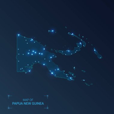 Şehirli Papua Yeni Gine haritası.