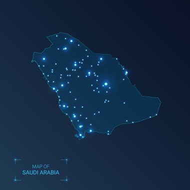 Şehirli Suudi Arabistan haritası. 