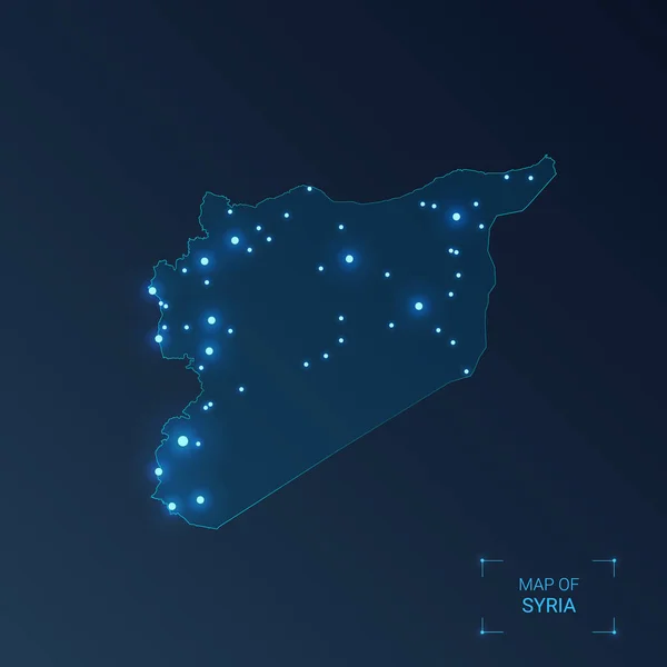 Карта Сирии с городами . — стоковый вектор