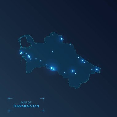 Şehirli Türkmenistan haritası.