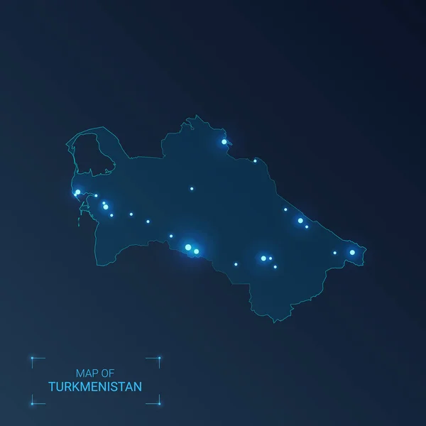 Карта Туркменистана с городами . — стоковый вектор