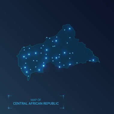 Şehirli Orta Afrika Cumhuriyeti haritası. 