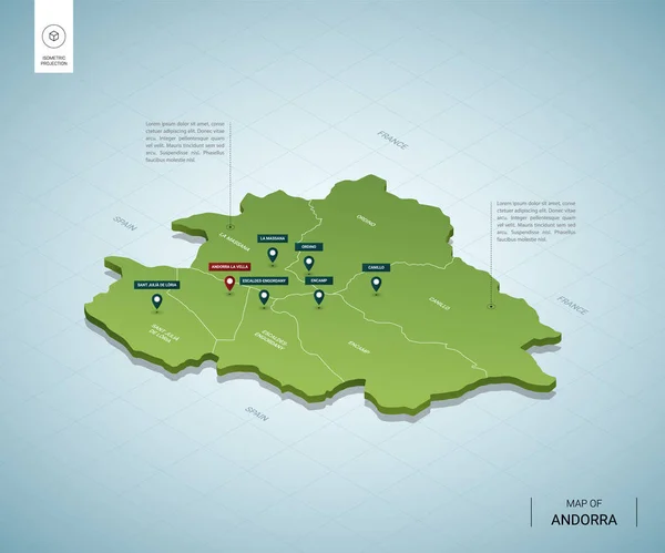 Mapa estilizado de Andorra . — Archivo Imágenes Vectoriales