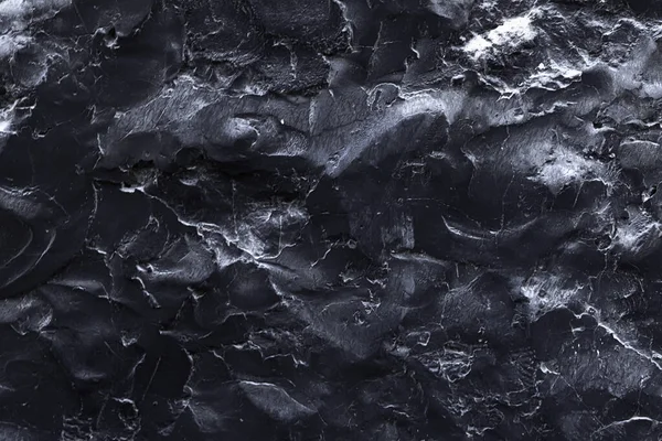 Black Stone Surface Uneven Texture Form Bulges Cracks Monochrome Black — Stock Photo, Image