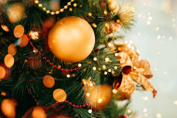 Kerstboom decoratie achtergrond — Stockfoto