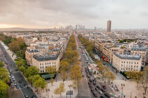 París Francia Abril 2019 Vista Panorámica Desde Arco Del Triunfo —  Fotos de Stock