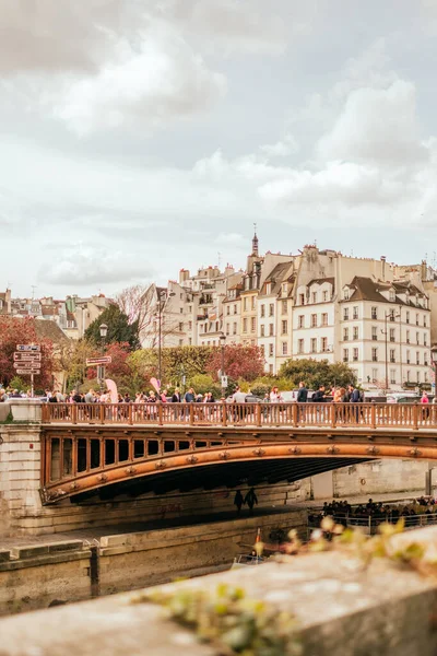 Paris Frankreich April 2019 Schöne Aussicht Auf Pont Double Von — Stockfoto