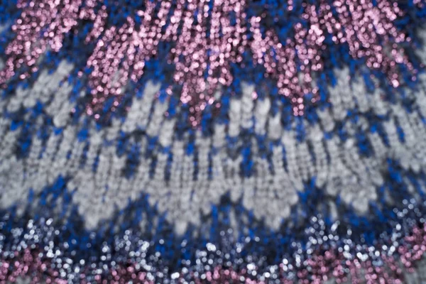 Blurred background of purple shimmer knitwear texture — Stock Photo, Image
