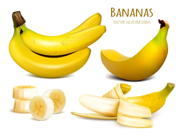 Ilustracja wektorowa dojrzałe banany żółte — Wektor stockowy