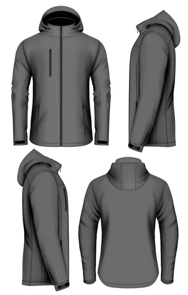 Hombres softshell chaqueta vector ilustración — Vector de stock