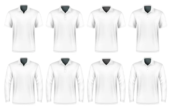 Polo-Shirts mit verschiedenen Polo-Kragen — Stockvektor