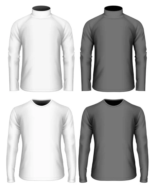 Mens long sleeve t-shirt and sweater Royalty Free Stock Vectors