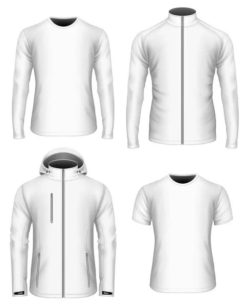 Mens coleção vetor roupas. Branco —  Vetores de Stock