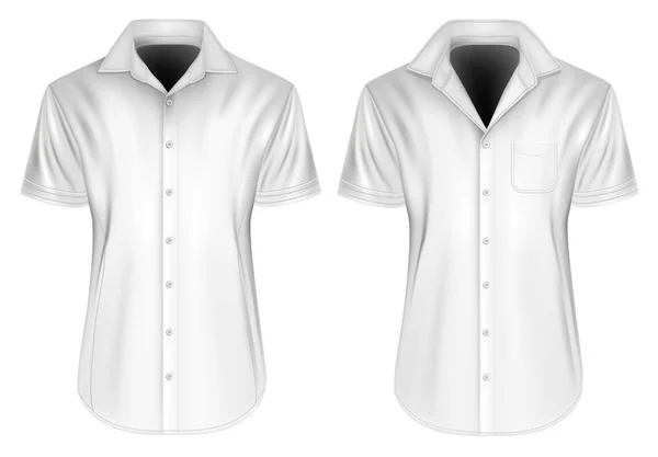 Camisas de manga corta para hombre con cuello abierto — Vector de stock