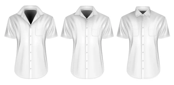 Mens short sleeved shirts with close and open collars Royalty Free Stock Vectors