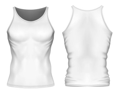 Mens singlet ön ve arka görünümlerini