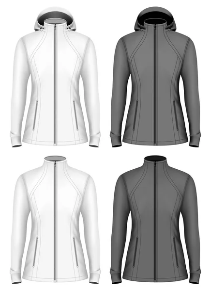 Veste softshell pour dame avec et sans capuche — Image vectorielle