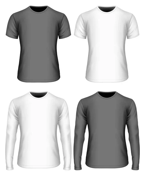 Variantes de t-shirt manches longues et manches courtes — Image vectorielle