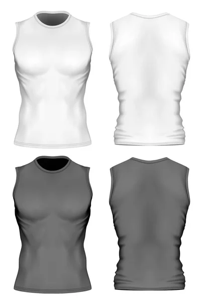 Camiseta sin mangas con cuello redondo — Vector de stock