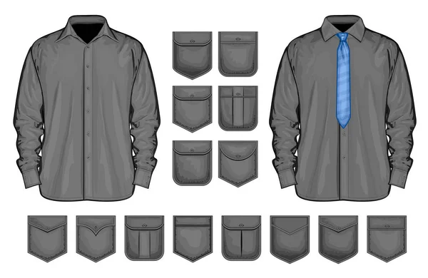 Vector collection of shirt and pockets — Stock Vector